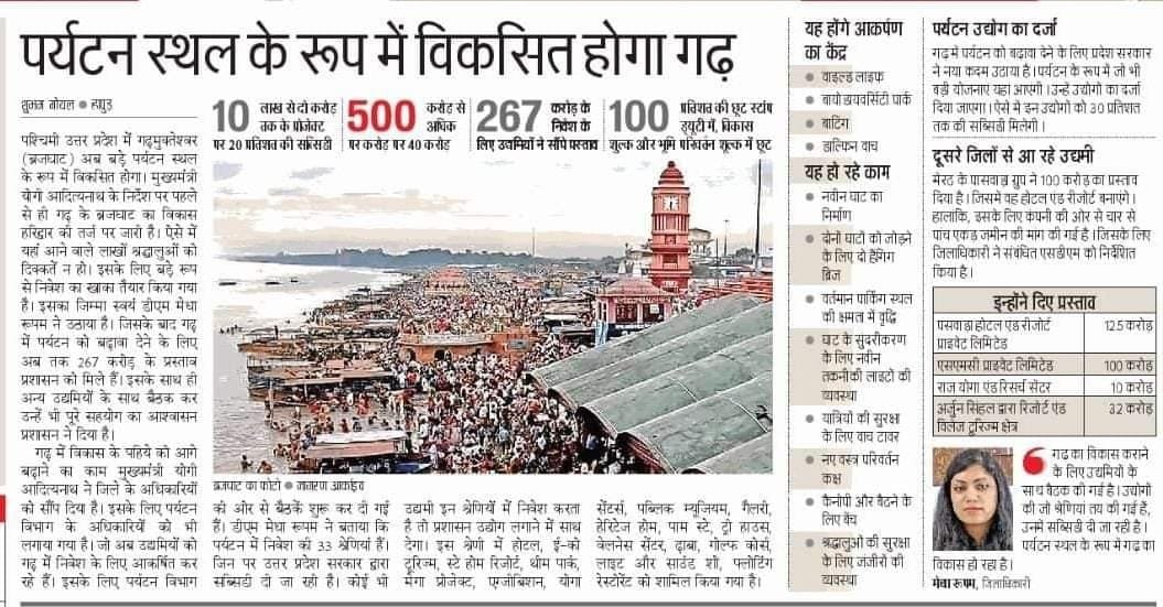 Newspaper report: Garh to be developed as a tourism hub