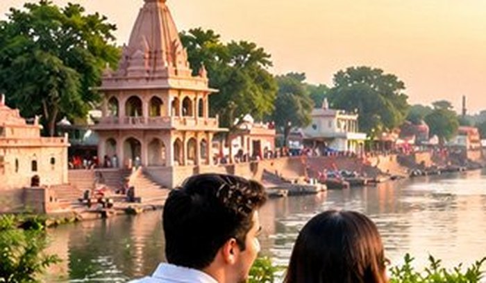 Ghats and temple at Garh Ganga