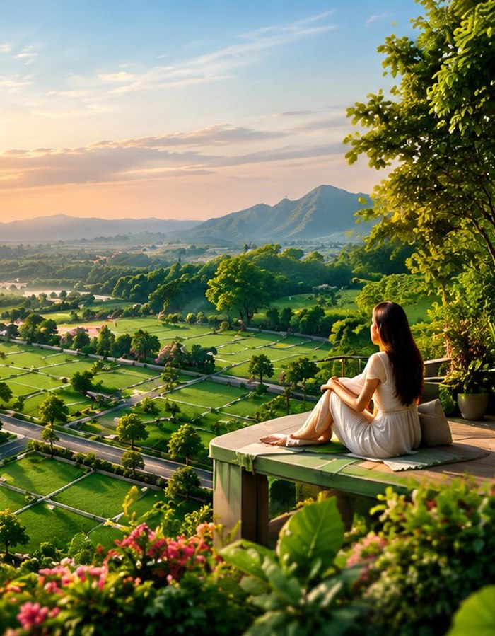 Green surroundings and landscaped terraces at Nandini Greens